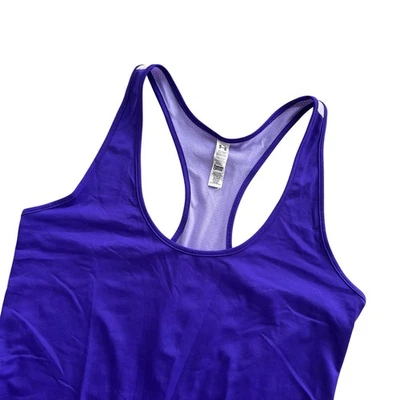Under Armour HeatGear Women XS Purple Mesh Insert Fitted Athletic Racerback Tank - Image 1 of 4