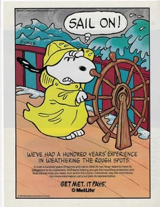 CHARLES SCHULZ SAIL ON! METLIFE ORIGINAL PRINT AD - Picture 1 of 1