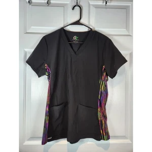 NWOT Women's sz M Black Short Sleeved Scrub Top Shirt by GT Performance - Picture 1 of 5