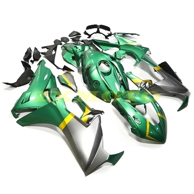 Kit de carenado verde esmeralda brillante y plata con oro para Honda CBR1000RR 2017-2025 Foto 1 de 4