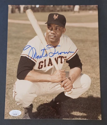 Rare MONTE IRVIN Signed 8x10 Photo-HALL OF FAME-NEW YORK GIANTS-JSA - Image 1 of 4