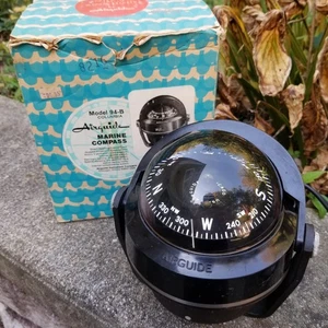 großer Vintage Marine Kompass Airguide 94-B 60er Jahre Box MADE IN USA funktioniert Rotlicht - Bild 1 von 11