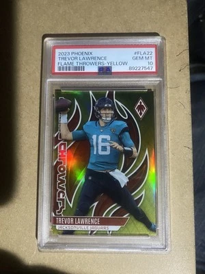 2023 Phoenix #FLA-22 Trevor Lawrence PSA 10 Flame Throwers Yellow, 39/75 - Image 1 of 2