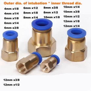 Tubo neumático recto de perno a manguera en línea ajuste a presión conector hembra línea de aire - Imagen 1 de 5