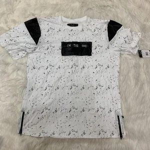 Camiseta G-Net blanca negra imitación cuero XL - Imagen 1 de 4