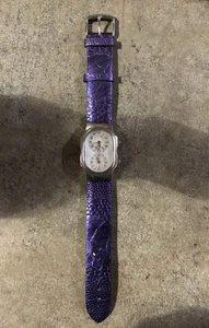 Watch with Dual Time Zones Philip Stein Water Resistant ~ Purple band - Picture 1 of 4