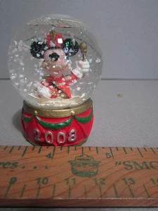 Mickey Mouse DISNEY Snowglobe 2008 JCPenney Exclusive Mini 2.5" Vintage Christma - Picture 1 of 5