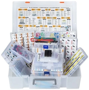 Electronic Component Assortment Box Kit, 5228 pcs, Capacitors, Transisto... - Picture 1 of 5