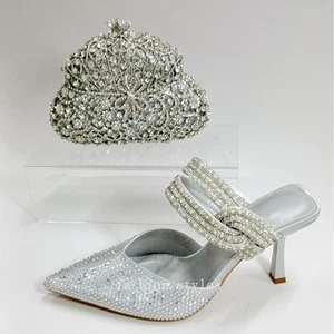 Nuevas sandalias de tacón alto con estrás de cristal para mujer de verano - Imagen 1 de 10