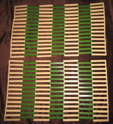 2 tapetes de madeira dobráveis 19" x 11,25" rack de cozinha natural e verde, rebite - Imagem 1 de 4