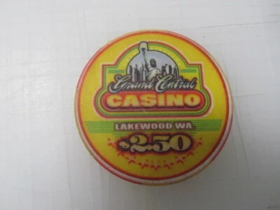 $2.50 Grand Central Casino Chip Lakewood WA + FREE Mystery Las Vegas Poker Chip - Image 1 of 4