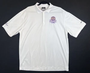 LSU Tigers Nike Dri Fit kurzärmliges Basketball-Poloshirt (Herren Large) weiß - Bild 1 von 11