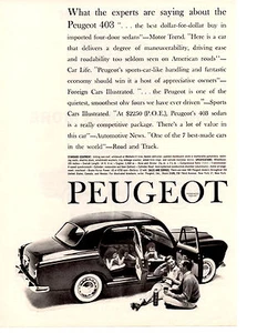 Peugeot 403 1960 ~ anuncio impreso clásico original - Imagen 1 de 1