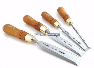 Narex Premium 4 piece set 6(1/4"), 12(1/2"), 20(3/4"), 26(1")mm Chisels 863201 - Picture 1 of 1