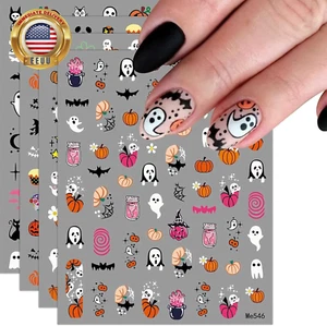 12 Sheets 3D Embossed Halloween Nail Art Stickers Decals Self-Adhesive 3D Cute G - Picture 1 of 7