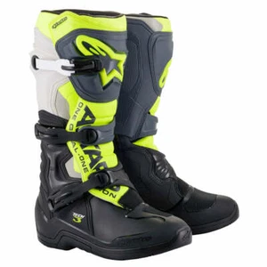 Botas de motocross Alpinestars Tech 3 negras/grises/amarillas fluorescentes para hombre talla 10 - Imagen 1 de 5