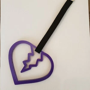 Tsurikawa JDM Handle Car Charm Accessory lightning heart broken heart purple - Bild 1 von 2