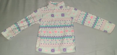 Pulôver, bolsos tamanho 5/6 meninas estampa cauda de coelho lã geleira meio zíper - Imagem 1 de 4