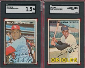 HOF SGC LOT 2) CEPEDA ROBINSON 1967 TOPPS #20 100 ORLANDO FRANK GRADED MLB TPHLC - Picture 1 of 8