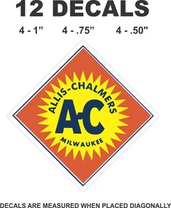 12 Allis Chalmers quadratische Aufkleber - Bild 1 von 2