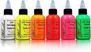 Bloodline 6 Farben Tattoo Schwarzlicht UV Tinte Highlight Set 1/2 Unze - Bild 1 von 2