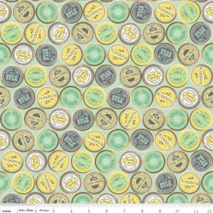 Sew Charming Spools Mint Riley Blake Designs 100% Cotton Fat Quarter Fabric - Picture 1 of 1