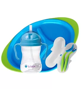 b.box 4 in 1 Baby Feeding Set Sippy Cup Sutlery Set & Plate FAST FREE SHIP NIB - Picture 1 of 6