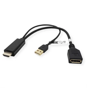 HDMI-DisplayPort Adapter 4K, v1.2, HDMI Stecker- DP Buchse - Bild 1 von 3