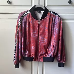 Just Cavalli Womens Animal Print Bomber Jacket Pink Black - Picture 1 of 13