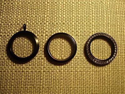 Origami Owl Grande Negro Giratorio Medallón Bases o Caras ~ Nuevo Foto 1 de 4