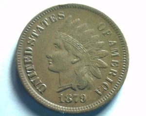 CENTAVO INDIO 1879 EXTRA FINO/SOBRE SIN CIRCULAR XF/AU EF/AU MONEDA ORIGINAL - Imagen 1 de 2