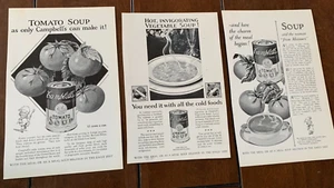 Lote De Colección De 3 Diferentes Revista Campbell's Soup Anuncios Impresos Fechas 1928 - Imagen 1 de 4