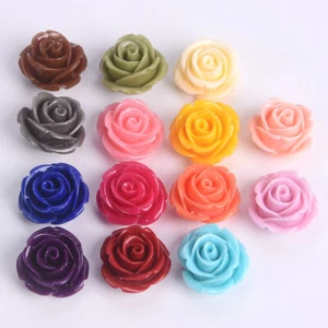 5pcs Rose Flower Shape 20mm Artificial Coral Loose Beads For Jewelry Making Lot - Picture 1 of 20