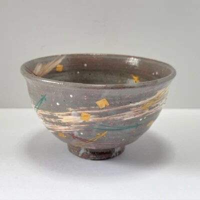 Japanes Tea Ceremony Chawan Tea Bowl Hakeme Celebration pattern Chado Sado - Image 1 of 4