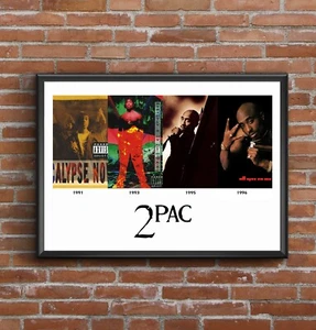2pac / Tupac - Discography - Multi Album Art Poster Print - Great Christmas Gift - Picture 1 of 12