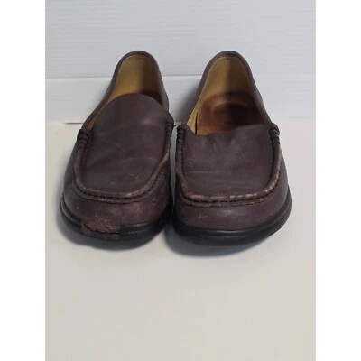 Damaged footprints by Birkenstock Leather Comfort Slip On Casual Shoe Brown Sz39 - Image 1 of 4