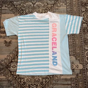 Vintage Elvis Size Large Striped 90's Neon Colored Graceland Pre-Owned. - Picture 1 of 8