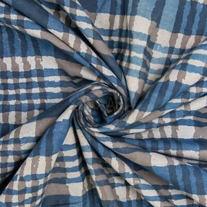 Indigoblau Blockdruck indische Baumwolle Laufen Nähen Sommerkleid Stoff Meterware - Bild 1 von 5