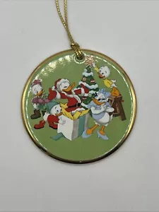 Celebrating Donald’s 50th Christmas Disney Grolier Porcelain Disk Ornament - Picture 1 of 17