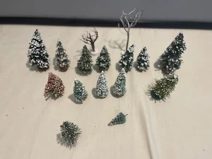 Christmas Tree Miniature Lot of 16 Mini Tree Craft Decor- MISSING PIECES - Picture 1 of 8