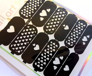 Nail Art Diecut Manicure Stencils Guide Hearts Tiny Heart Style Tip Stickers S10 - Picture 1 of 1