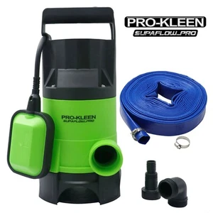 Submersible Water Pump Electric Dirty Clean Pond Pool Flood 400w with 10m Hose - Picture 1 of 9