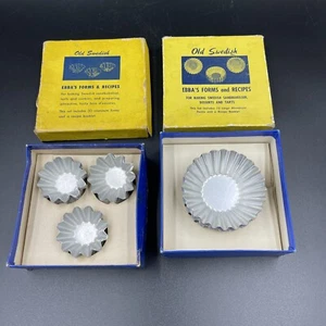 Vecchi EBBA svedesi 12 grandi e 15 mini forme di crostata o biscotti in alluminio vintage - Foto 1 di 10