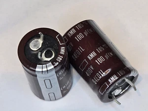 4pcs UCC 100uF 400V Aluminum Electrolytic Snap In Capacitors KM400VN101M - Picture 1 of 1