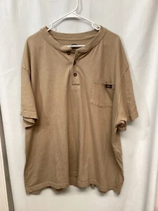 Dickies Tan 3XL Cotton Henley T Shirt T9 - Picture 1 of 4