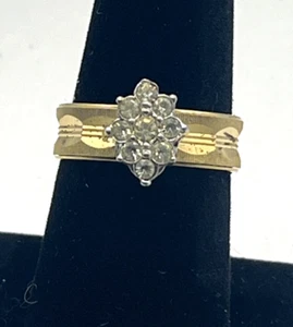 Anello Vintage Estate Misura 8 18 KT HGE Nuovo Vecchio Stock #060225S - Foto 1 di 4