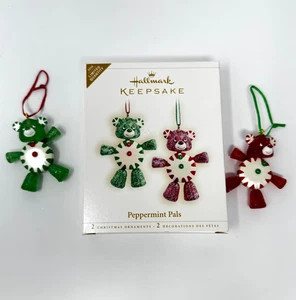 Hallmark Keepsake Ornament 2006 Peppermint Pals Gum Drop Jointed Bears IOB - Picture 1 of 10