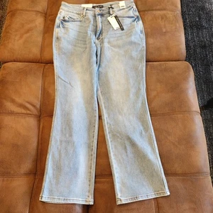 Judy Blue Jeans Women 16/32 Wide Leg Fit High Rise Stretch Light Wash Denim NEW - Picture 1 of 18