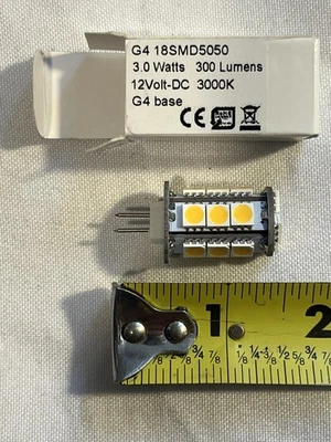 (1) G4 Light 3W 300LM 18SMD5050 LED Bulb White AC12V DC 12V Dimmable - Image 1 of 3