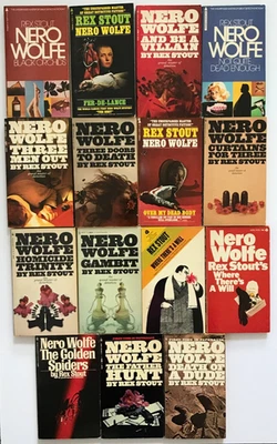 LOT of 15 Vintage NERO WOLFE Mystery Paperbacks-Bantam/Avon/Pyramid Pub. 1968-75 Foto 1 de 4